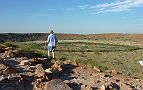 06-Laurie power walks along the top of Wolfe Creek Crater 